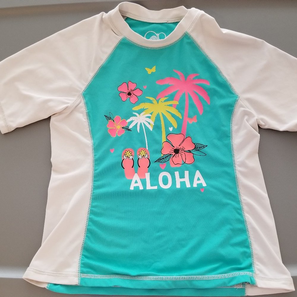 girls tropical swim shirt